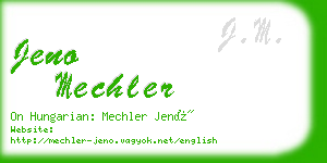 jeno mechler business card